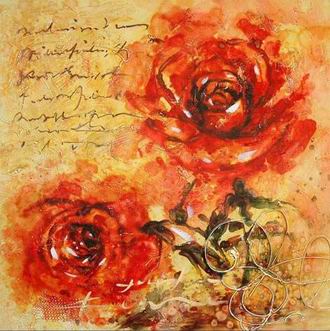 Textured Flowers oil painting